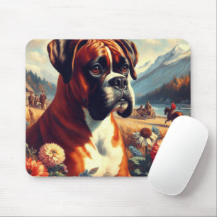 Vintages Boxer-Hundbild Mousepad