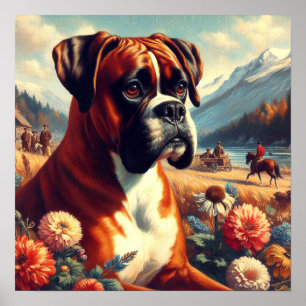 Vintages Boxer-Hundbild Poster