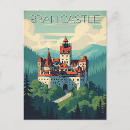 Vintages Bran Castle Rumänien Postkarte