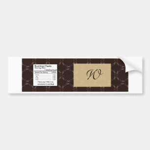 Vintages Braun/Creme Hochzeitswasser-Flaschenetike Autoaufkleber