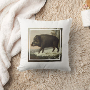 Vintages Braunbär Jagdgemälde, Wildlife Art Kissen