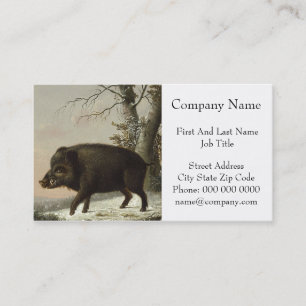 Vintages Braunbär Jagdgemälde, Wildlife Art Visitenkarte