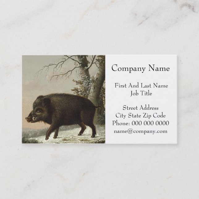 Vintages Braunbär Jagdgemälde, Wildlife Art Visitenkarte (Vorderseite)