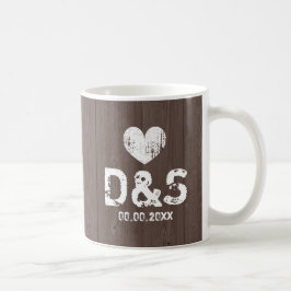 Vintages braunes Holzkorn Land Chic Kaffee Tasse