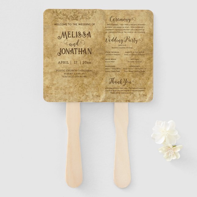 Vintages Brautbräunungsprogramm Fächer (Vorne und Hinten)