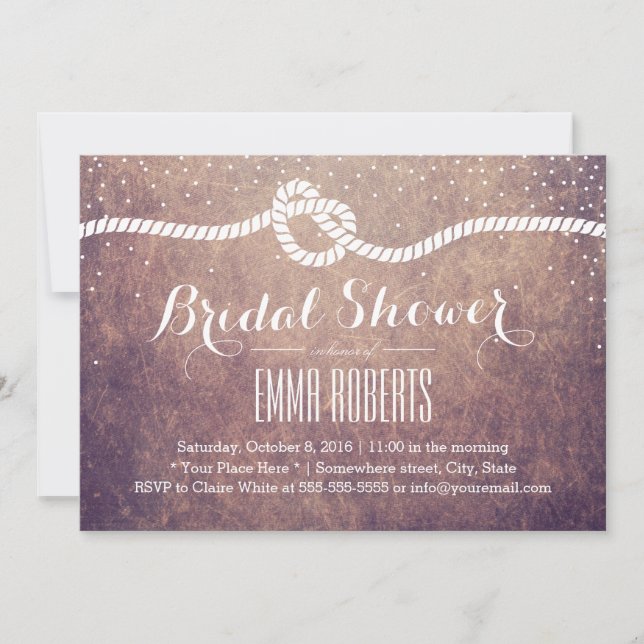 Vintages Brautparty Confetti Dots binden Knoten Einladung (Vorderseite)