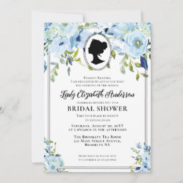 Vintages Brautparty der Blue Florals Regency Socie Einladung
