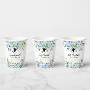 Vintages Brautparty der Blue Florals Regency Socie Pappbecher
