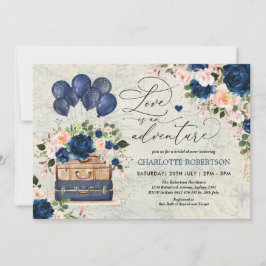 Vintages Brautparty für Navy Einladung