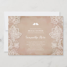 Vintages Brautparty in rosa Einladung