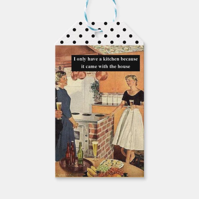 Vintages Brautparty Küche Cocktails Funny Geschenkanhänger (Vorderseite)