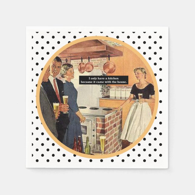 Vintages Brautparty Küche Cocktails Funny Serviette (Vorderseite)