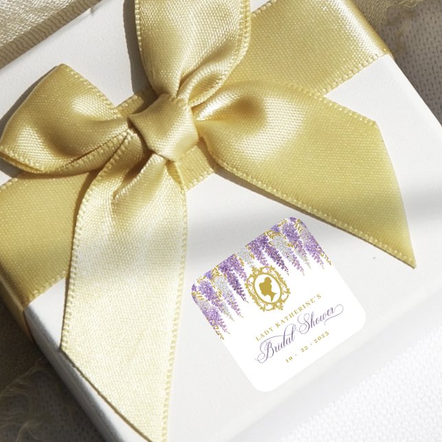 Vintages Brautparty Quadratischer Aufkleber (Von Creator hochgeladen)