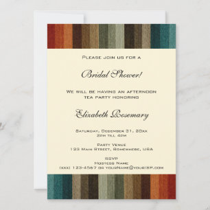 Vintages Brautparty, warme Herbst-Streifen Einladung