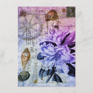 Vintages Brautparty zur Hochzeit von Lilienblüten Einladung