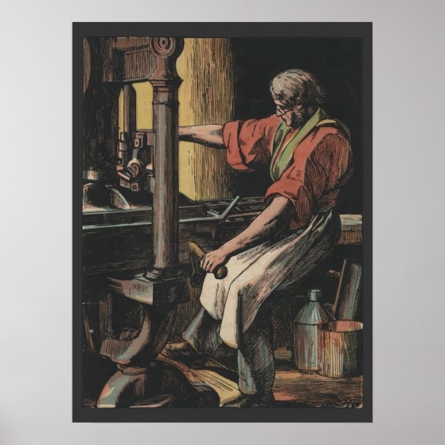 Vintages Briefdruckerposter Poster (Vorne)