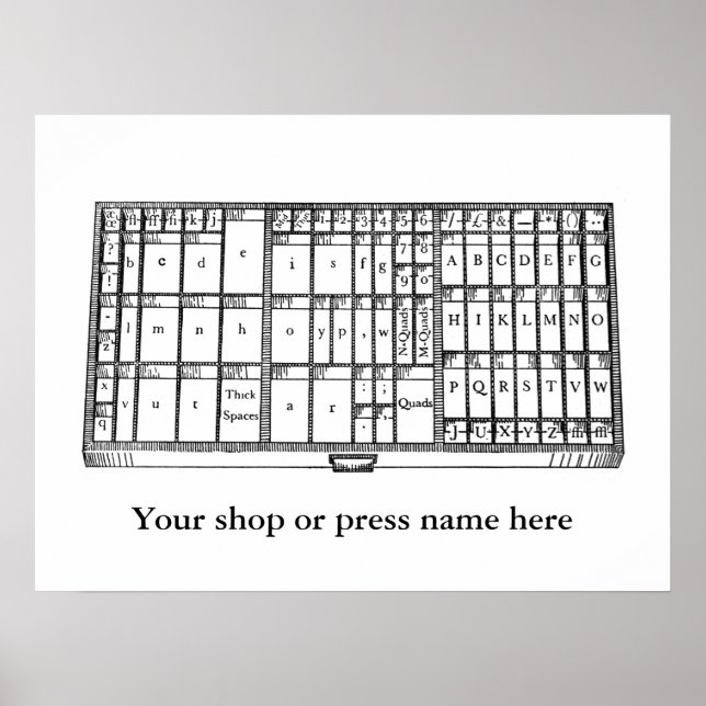 Vintages Briefdruckstatuposter Poster (Vorne)