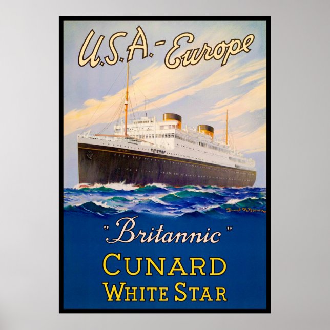Vintages "Britannic" Cunard White Star Poster (Vorne)