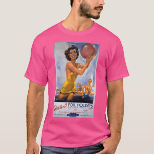 Vintages Britisches Bahnplakat für Butlins der 195 T-Shirt