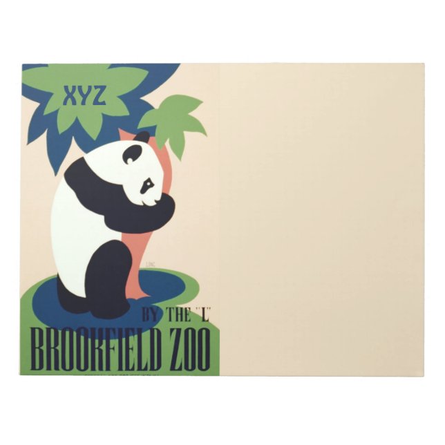 Vintages "Brookfield Zoo"-Notebook Notizblock (Vorderseite)