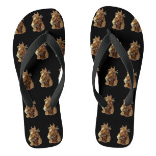 VINTAGES BROWN-PFERDbreite Bügel-Purzelbaum-Zapfe Flip Flops