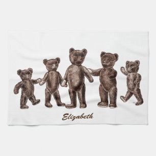 Vintages Brownteddy-Bärn-Küchen-Tuch Handtuch