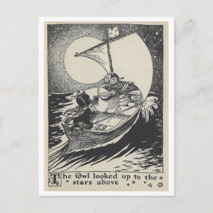 Vintages Buch Illustration in Sailboat Postkarte
