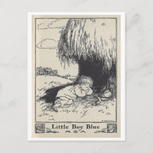 Vintages Buch Illustration Little Boy Blue Postkarte