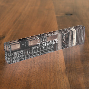 Vintages Buch-Regal Namensplakette