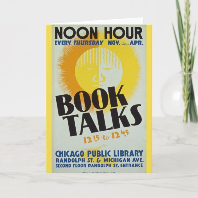 Vintages "Buch spricht" Gruß-Karte Karte (Vorderseite)