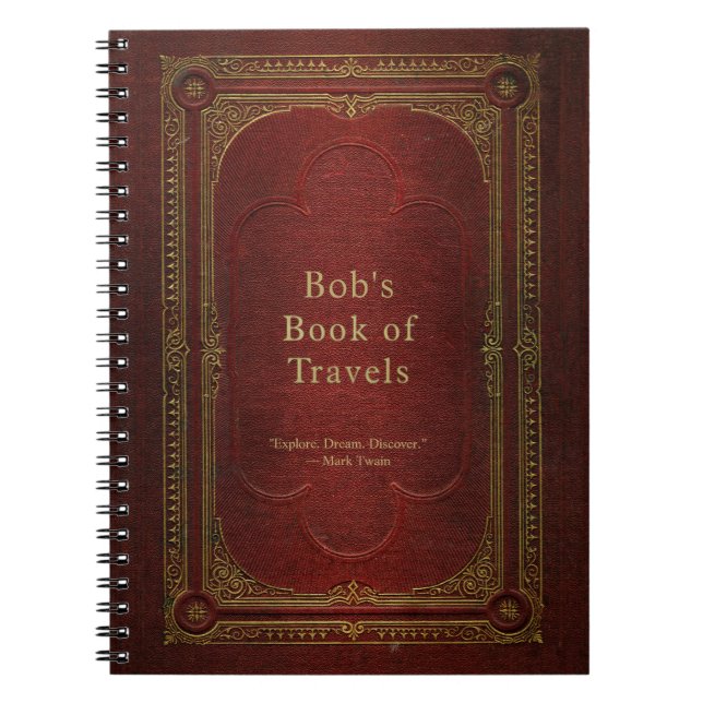 Vintages Buchreisen-Journal Notizblock (Vorderseite)