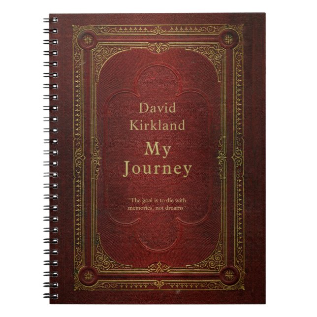 Vintages Buchreisen-Journal Notizblock (Vorderseite)