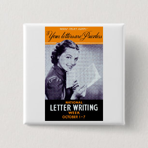 Vintages Buchstabe-Schreiben Button