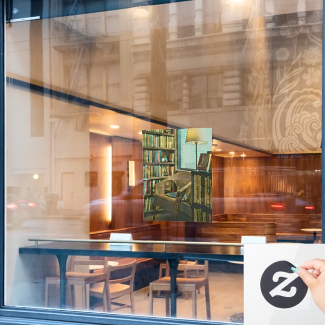 Vintages Buchwerk Fensteraufkleber (Café-Fenster)