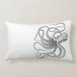 Vintages Buchzeichnen Seesteampunk Krake Lendenkissen