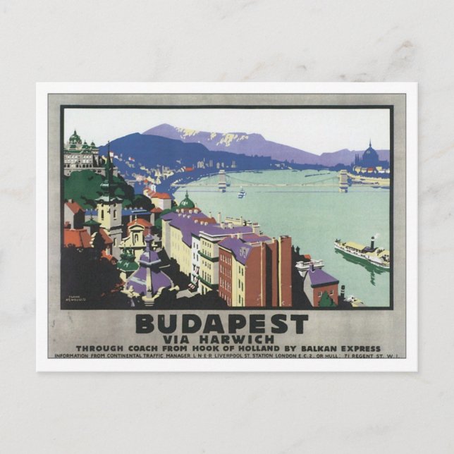 Vintages Budapest Ungarn Postkarte (Vorderseite)