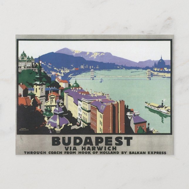Vintages Budapest Ungarn Postkarte (Vorderseite)