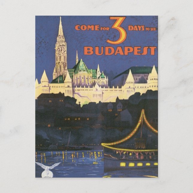 Vintages Budapest Ungarn Postkarte (Vorderseite)