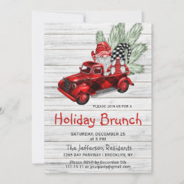 Vintages Buffalo Red Truck & Gnomes Holiday Brunch Einladung