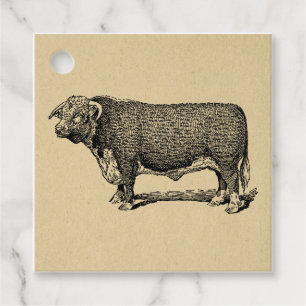 Vintages Bull Country & Farm Themenkunst Geschenkanhänger