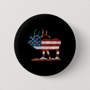 Vintages Bull Elk Shirt American Elch Jagd Geschen Button