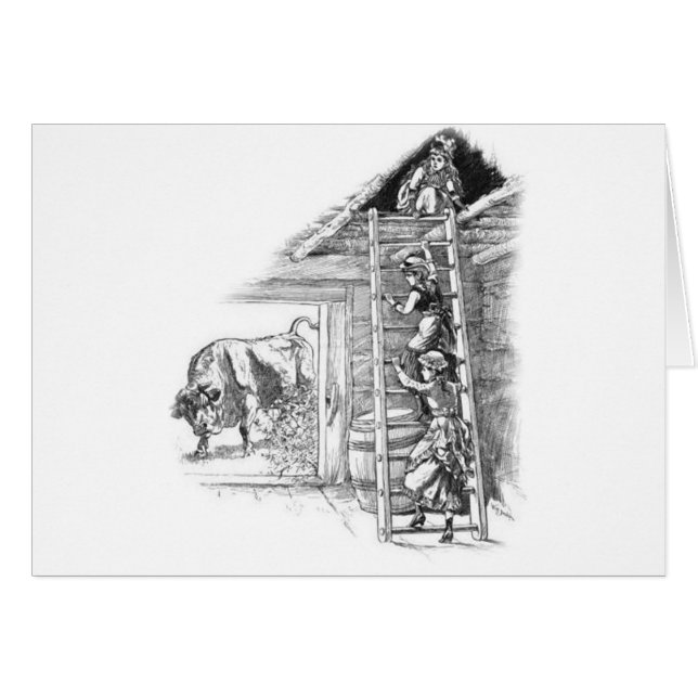 Vintages Bull im Stall (Vorderseite (Horizontal))