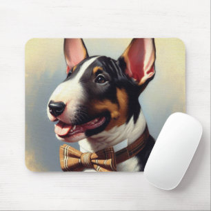 Vintages Bull Terrier Malportrait Mousepad