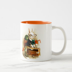 Vintages Bunny Oaster-Geschenk Zweifarbige Tasse