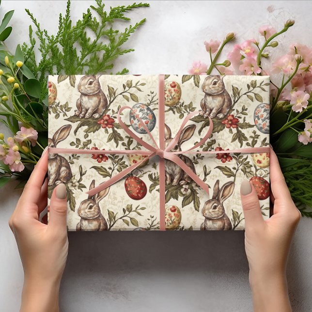 Vintages Bunny & Ostereier Muster Geschenkpapier (Von Creator hochgeladen)