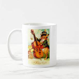Vintages Bunny Playing mit Violin Ostergruß Kaffeetasse