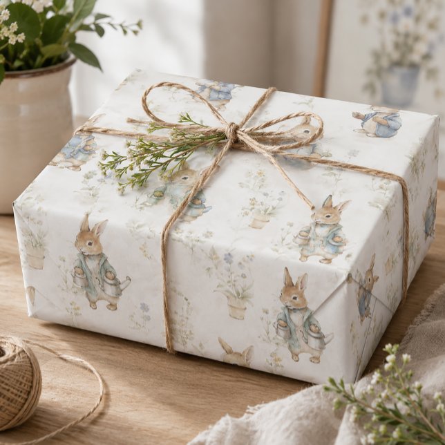 Vintages Bunny Rabbit Geschenkpapier Set (Cute Bunny Wrapping Paper)