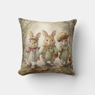 Vintages Bunny Throw Kissen