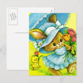 Vintages Bunny und Kick Oster Feiertagspostkarte