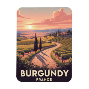 Vintages Burgund Frankreich Reisen Magnet